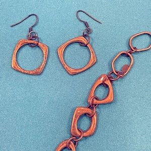 Premier Designs Copper Bracelet and Earrings set